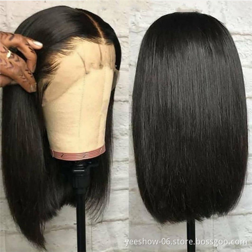 Wholesale factory blunt cut bob wig cheap price human hair short bob wig Virgin Brazilian  Human Hair lace front Wig